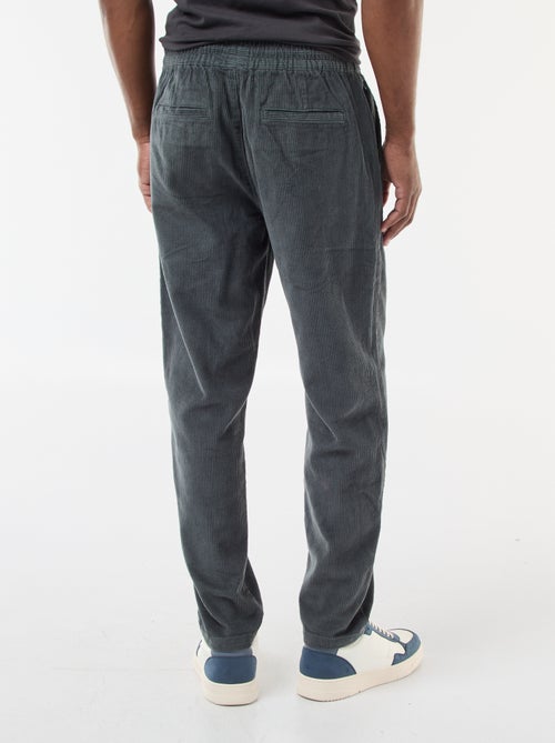 Pantalón de jogging de pana liso - Kiabi