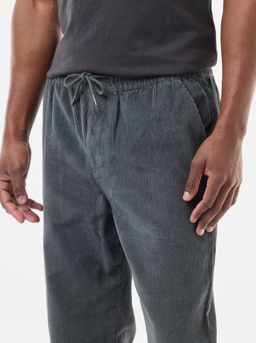 Pantalón de jogging de pana liso - Kiabi