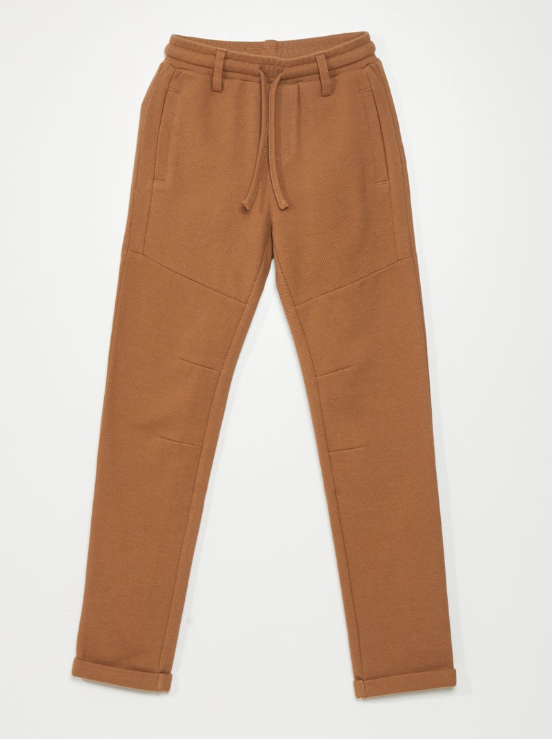 Pantalón de jogging de piqué de algodón BEIGE - Kiabi