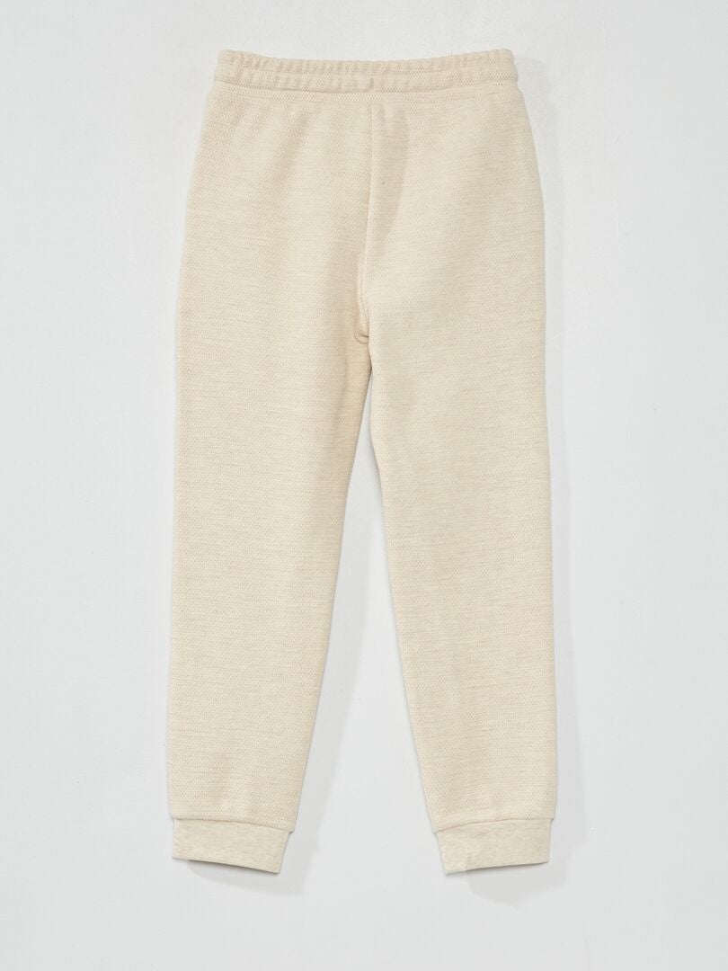 Pantalón de jogging de piqué de algodón BEIGE - Kiabi
