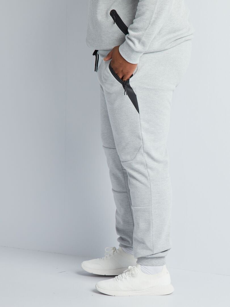 Pantalón de jogging de piqué de algodón GRIS - Kiabi