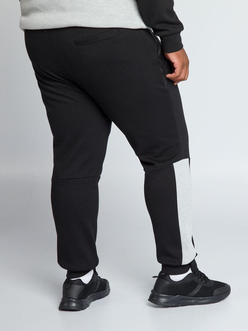 Pantalón de jogging de piqué de algodón Negro - Kiabi