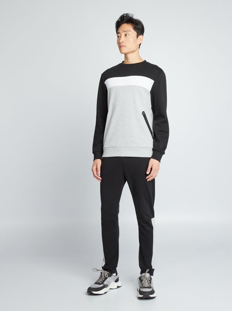 Pantalón de jogging de piqué de algodón Negro - Kiabi