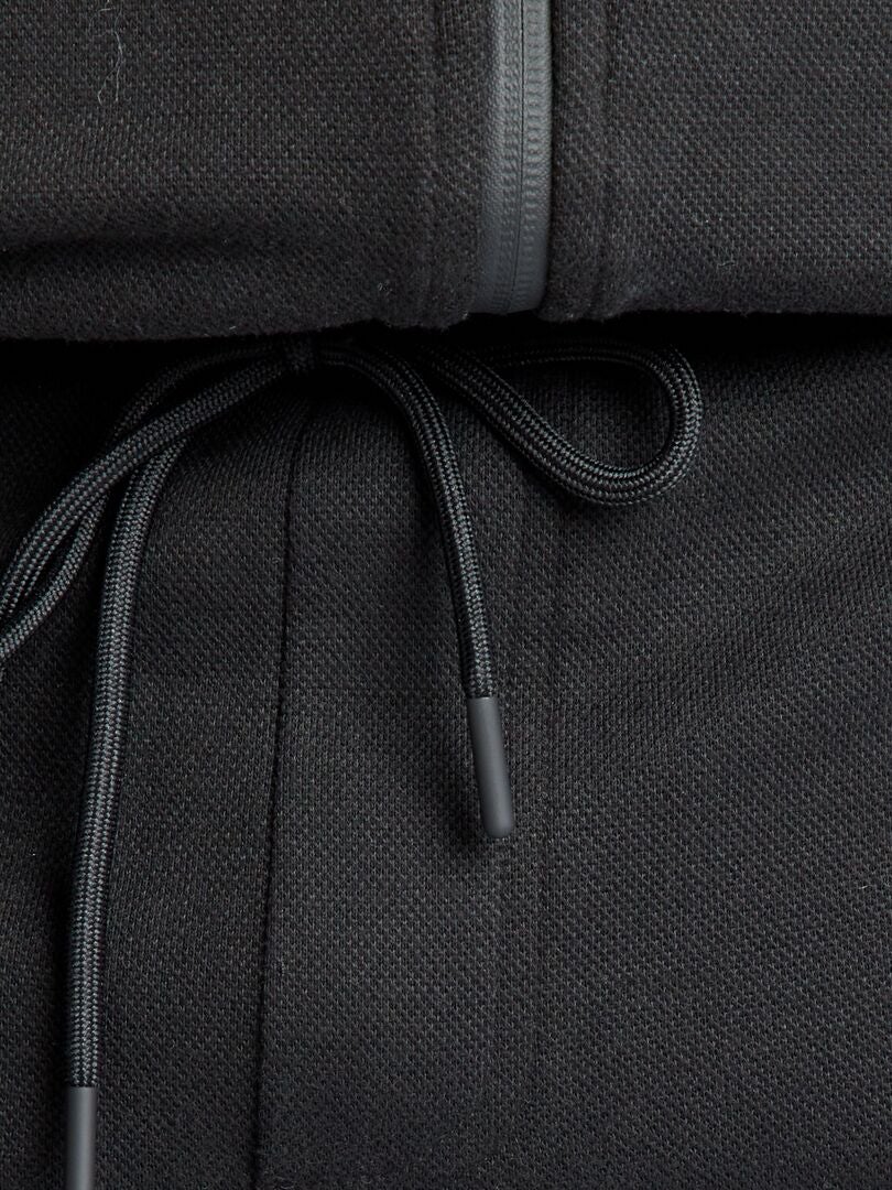 Pantalón de jogging de piqué de algodón Negro - Kiabi