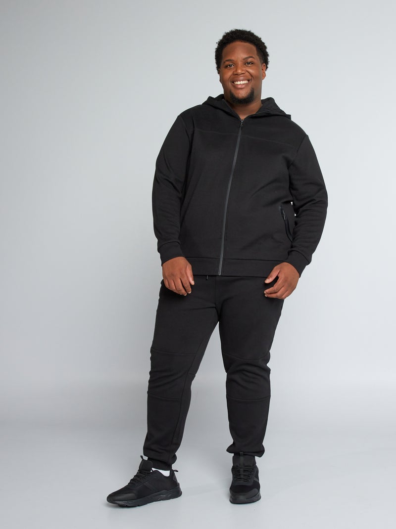 Pantalón de jogging de piqué de algodón Negro - Kiabi