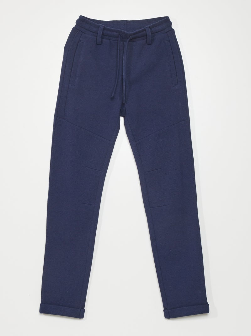 Pantalón de jogging de piqué de algodón negro iris - Kiabi