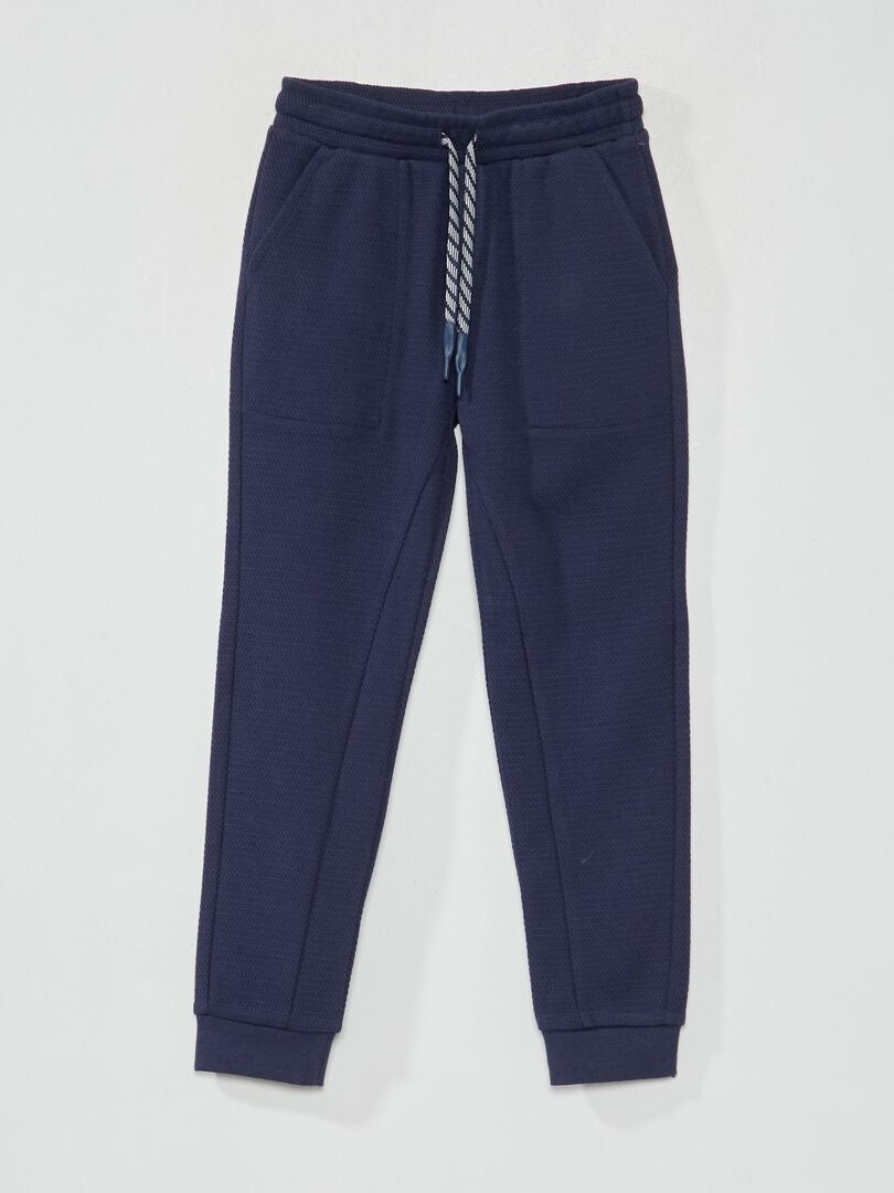 Pantalón de jogging de piqué de algodón negro iris - Kiabi