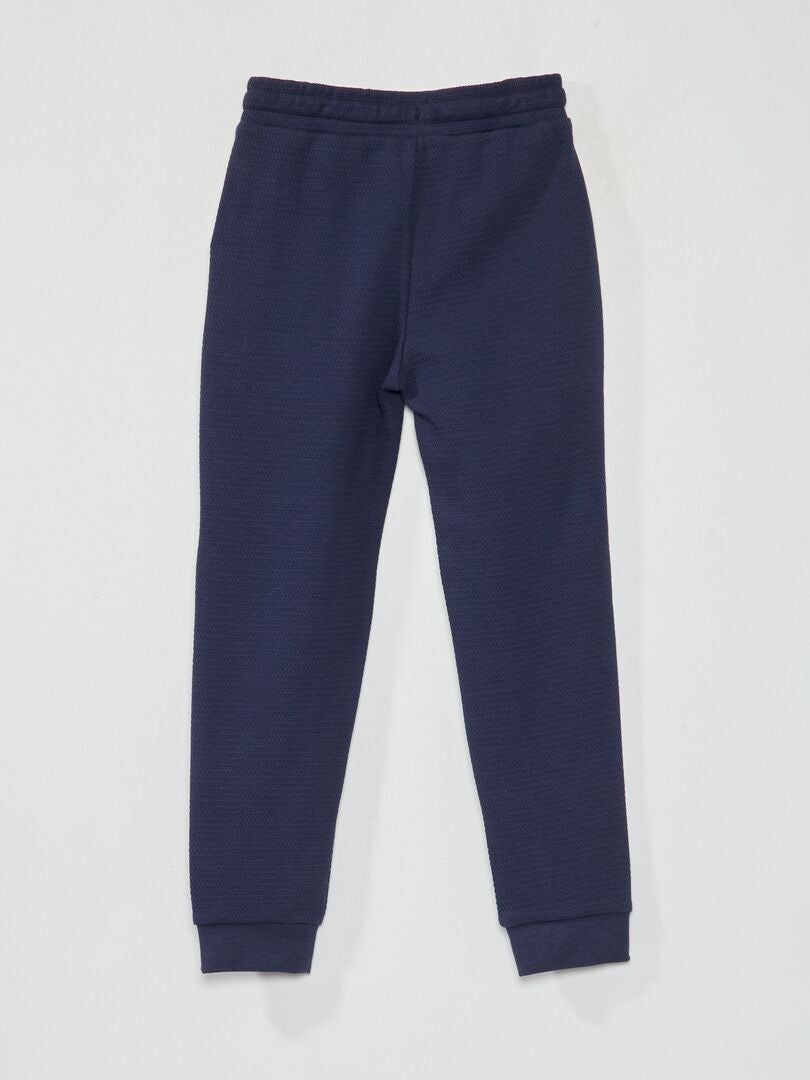Pantalón de jogging de piqué de algodón negro iris - Kiabi