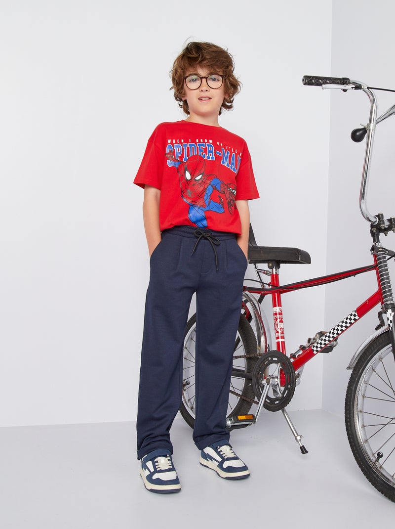 Pantalón de jogging de punto de piqué Azul - Kiabi
