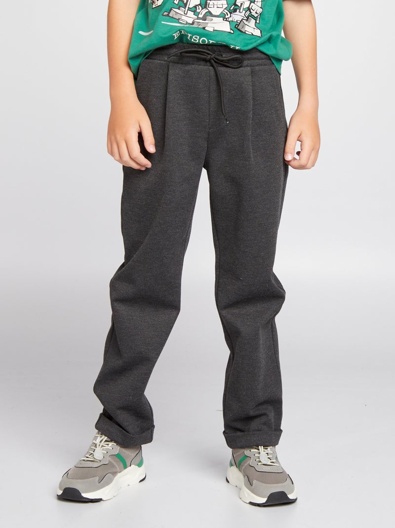 Pantalón de jogging de punto de piqué Gris - Kiabi