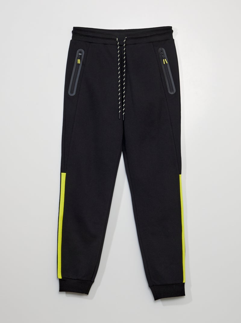 Pantalón de jogging de punto piqué negro - Kiabi