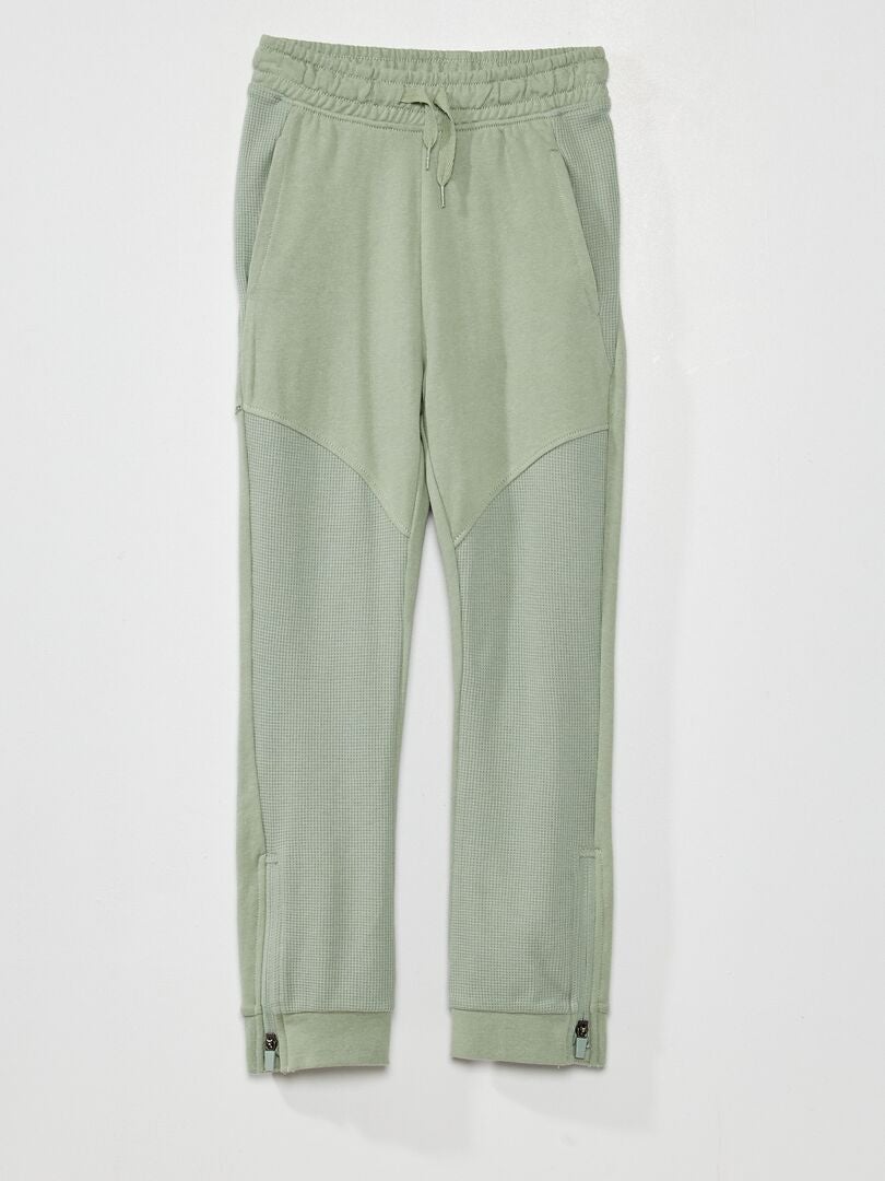 Pantalón de jogging de punto verde gris - Kiabi