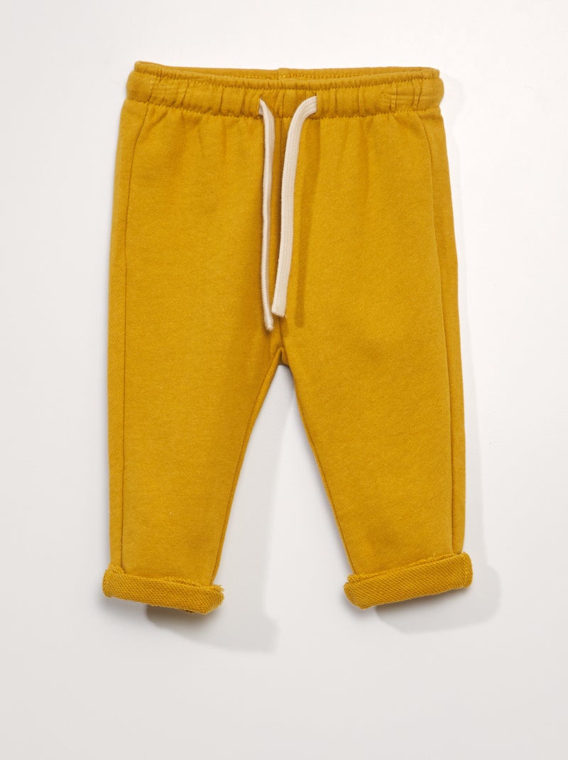 Pantalón de jogging de tejido de chándal amarillo - Kiabi