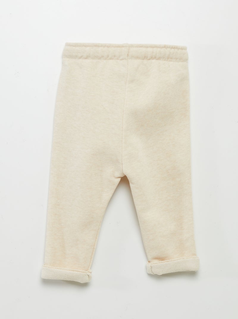 Pantalón de jogging de tejido de chándal BEIGE - Kiabi