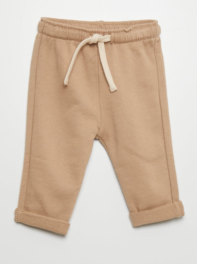 Pantalón de jogging de tejido de chándal BEIGE - Kiabi