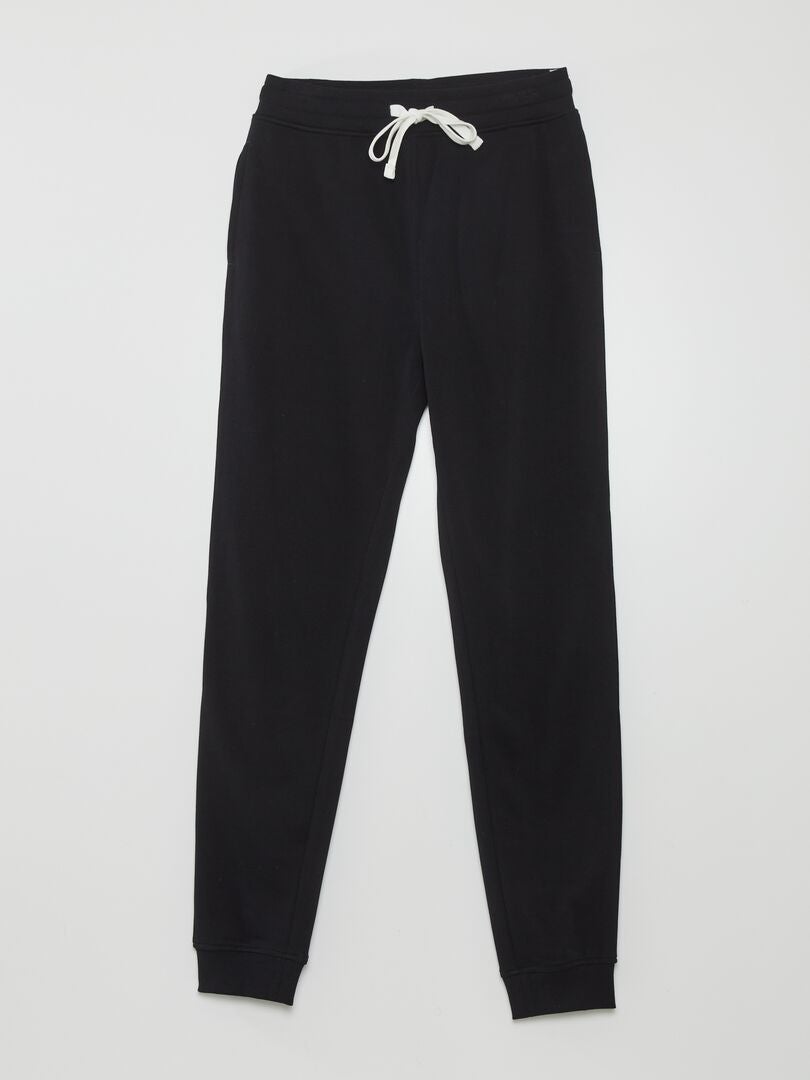 Pantalón de jogging de tejido de chándal negro - Kiabi