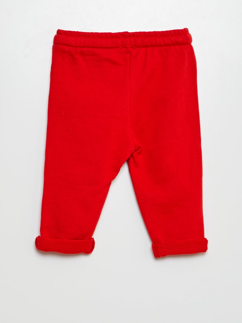 Pantalón de jogging de tejido de chándal ROJO - Kiabi
