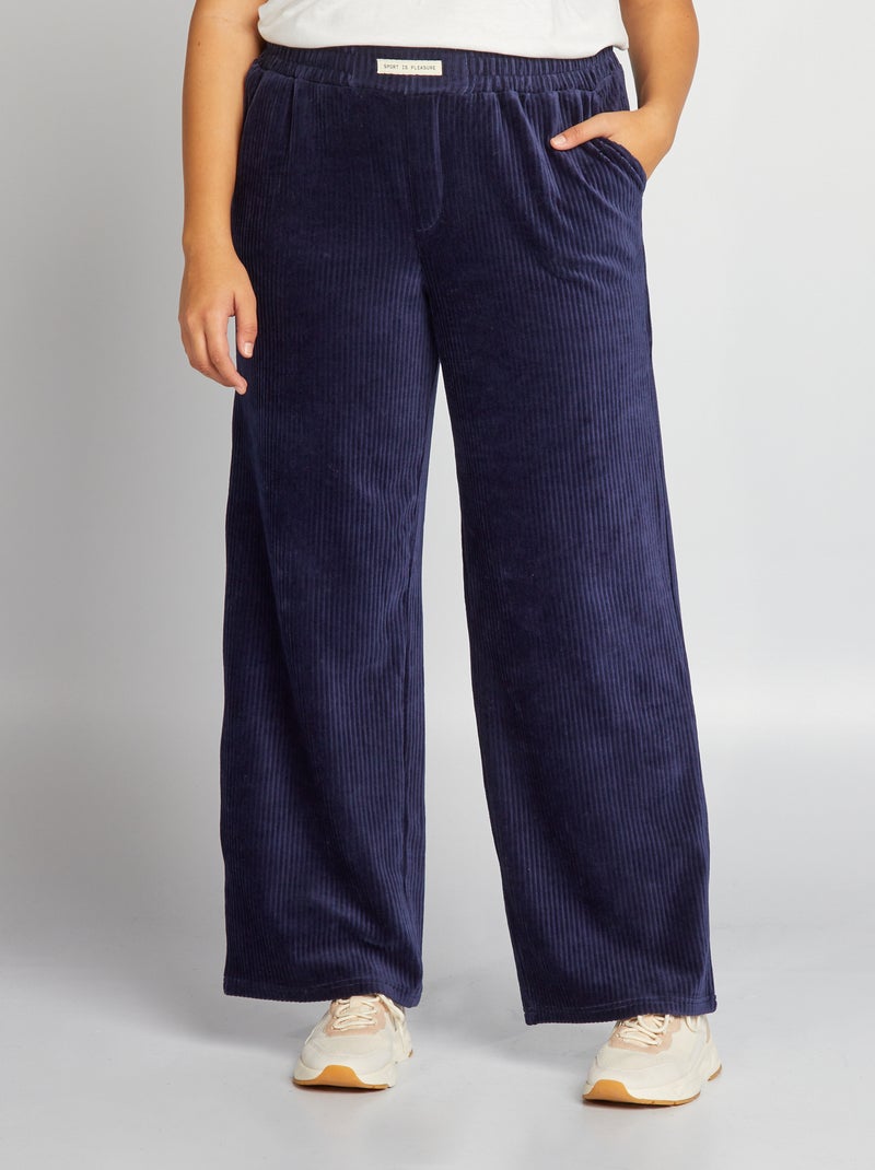 Pantalón de jogging de terciopelo AZUL - Kiabi