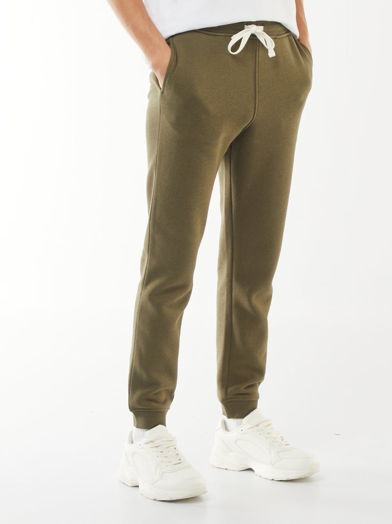 Pantalón de jogging en felpa cálida Kaki - Kiabi