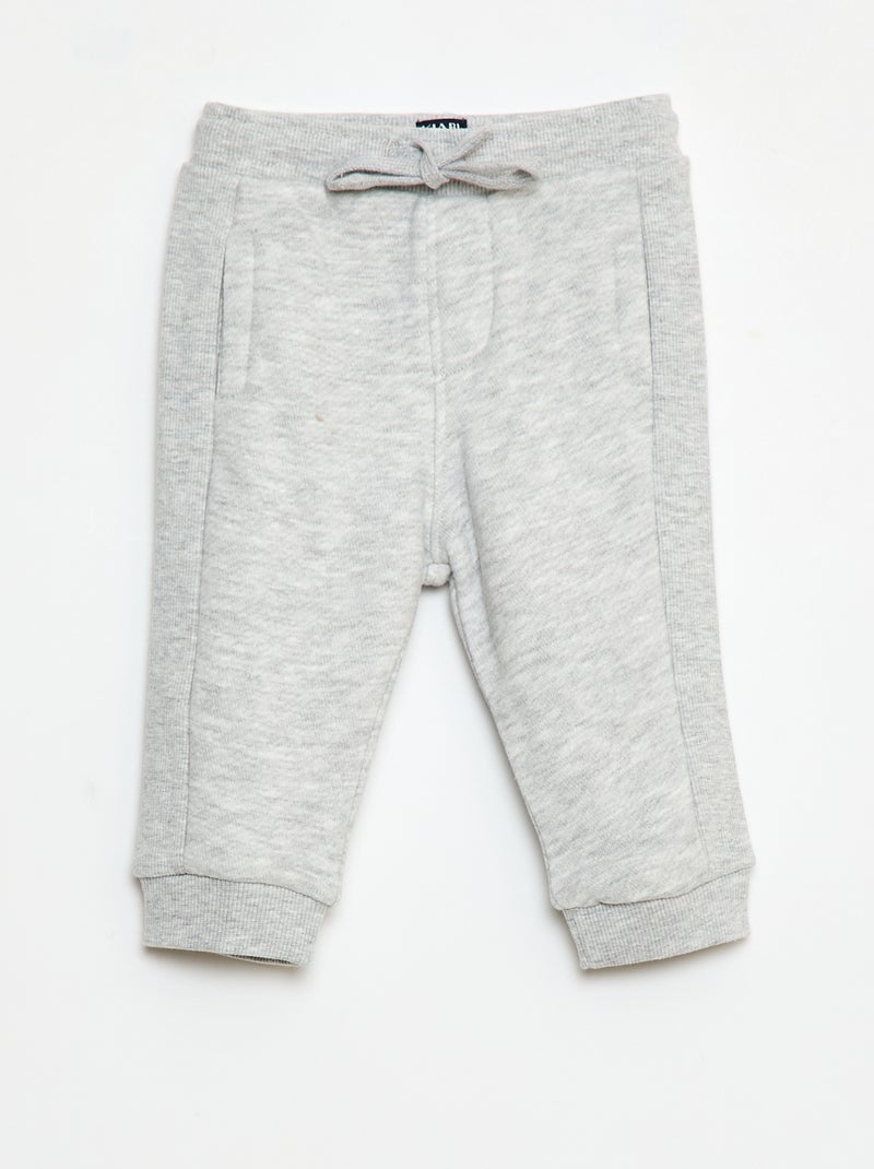 Pantalón de jogging jaspeado en felpa francesa Gris - Kiabi
