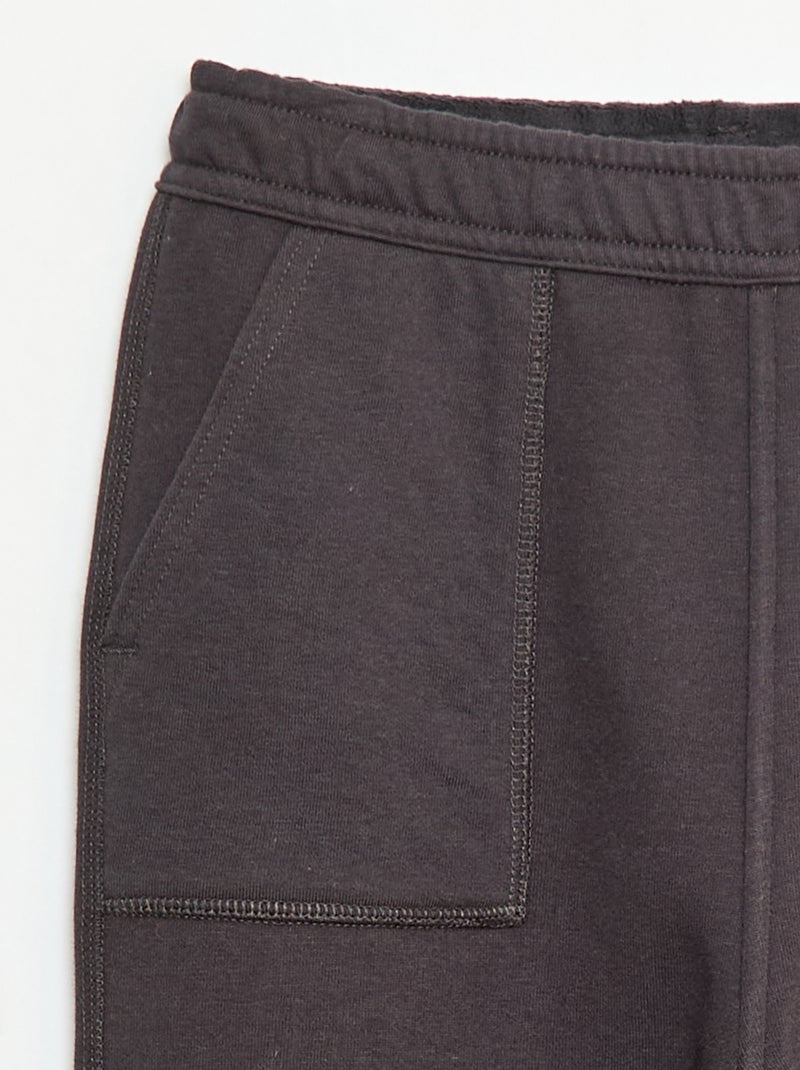 Pantalón de jogging liso con 2 bolsillos Negro - Kiabi