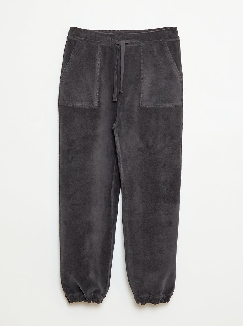 Pantalón de jogging liso con 2 bolsillos Negro - Kiabi