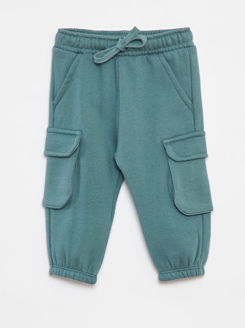 Pantalón de jogging liso con bolsillos grandes Verde - Kiabi