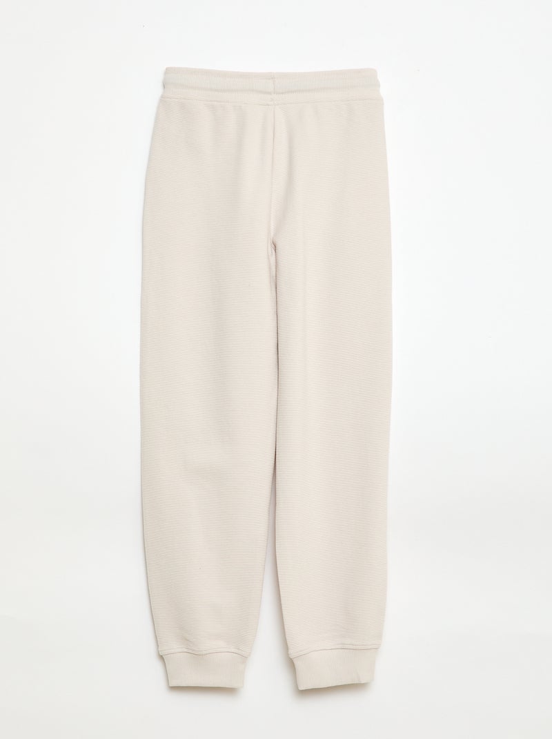 Pantalón de jogging liso en felpa ligera Blanco - Kiabi