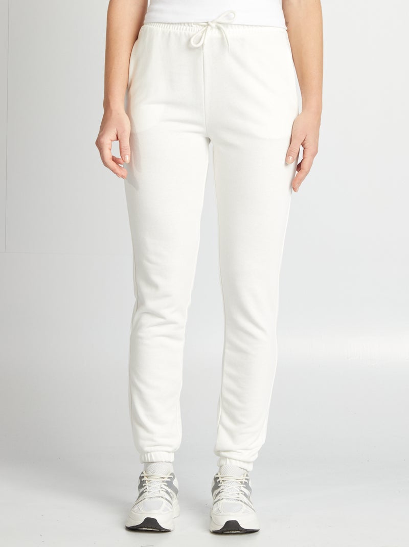 Pantalón de jogging liso fino BLANCO - Kiabi