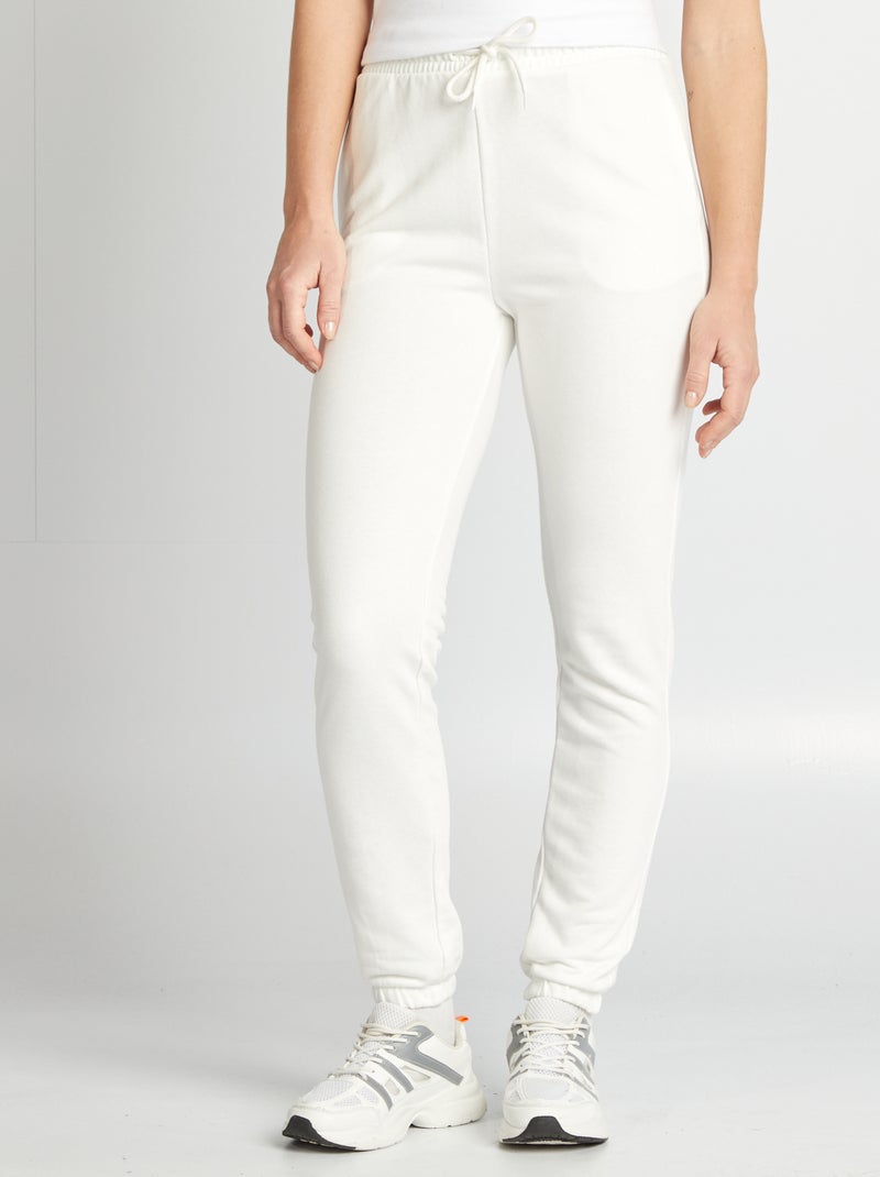 Pantalón de jogging liso fino BLANCO - Kiabi