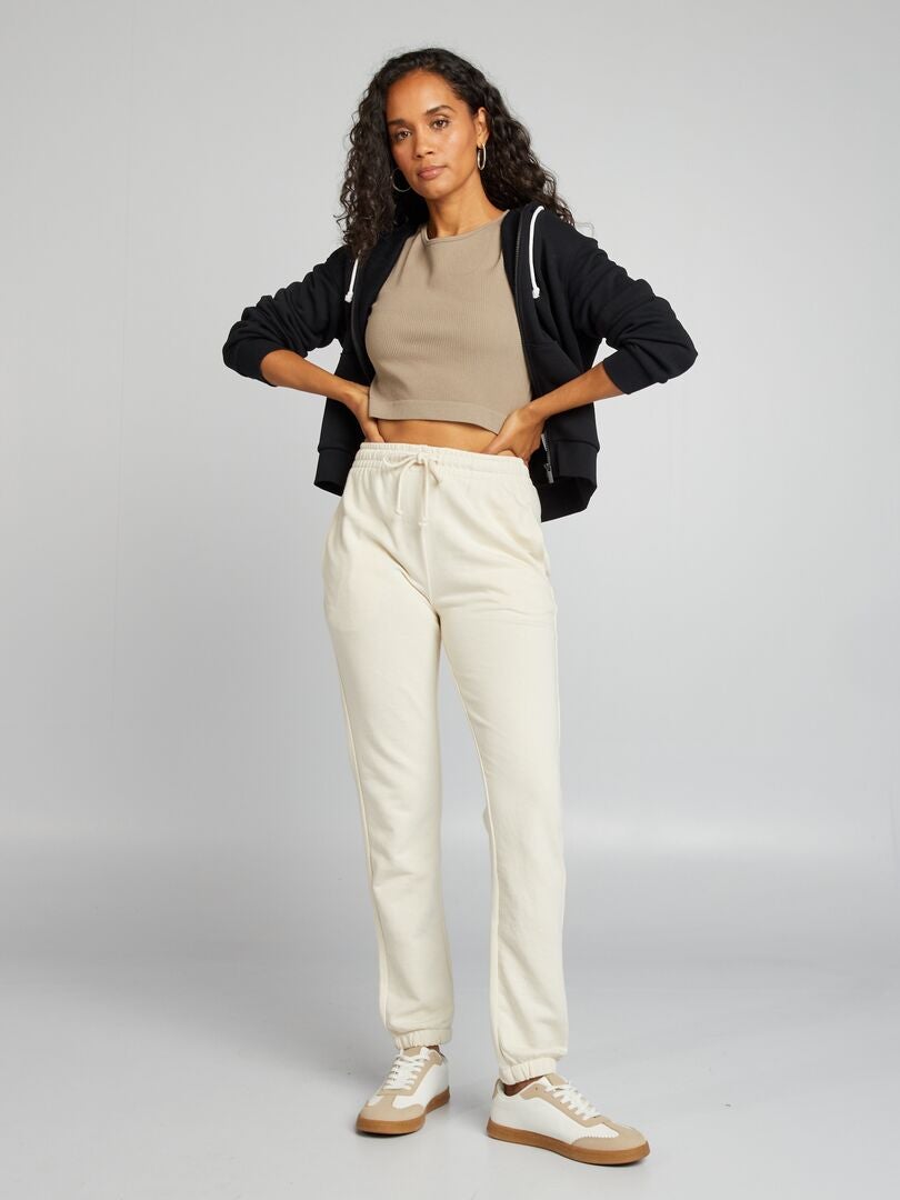 Pantalón de jogging liso fino BLANCO - Kiabi