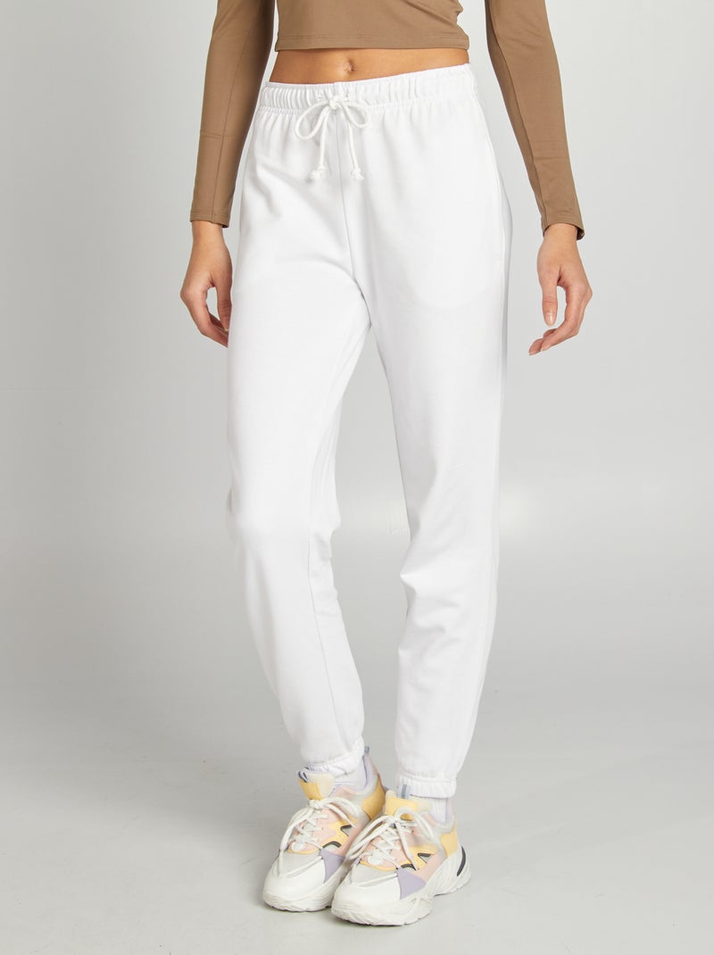 Pantalón de jogging liso fino blanco - Kiabi
