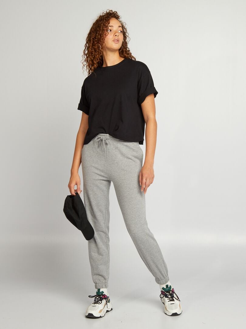 Pantalón de jogging liso fino GRIS - Kiabi