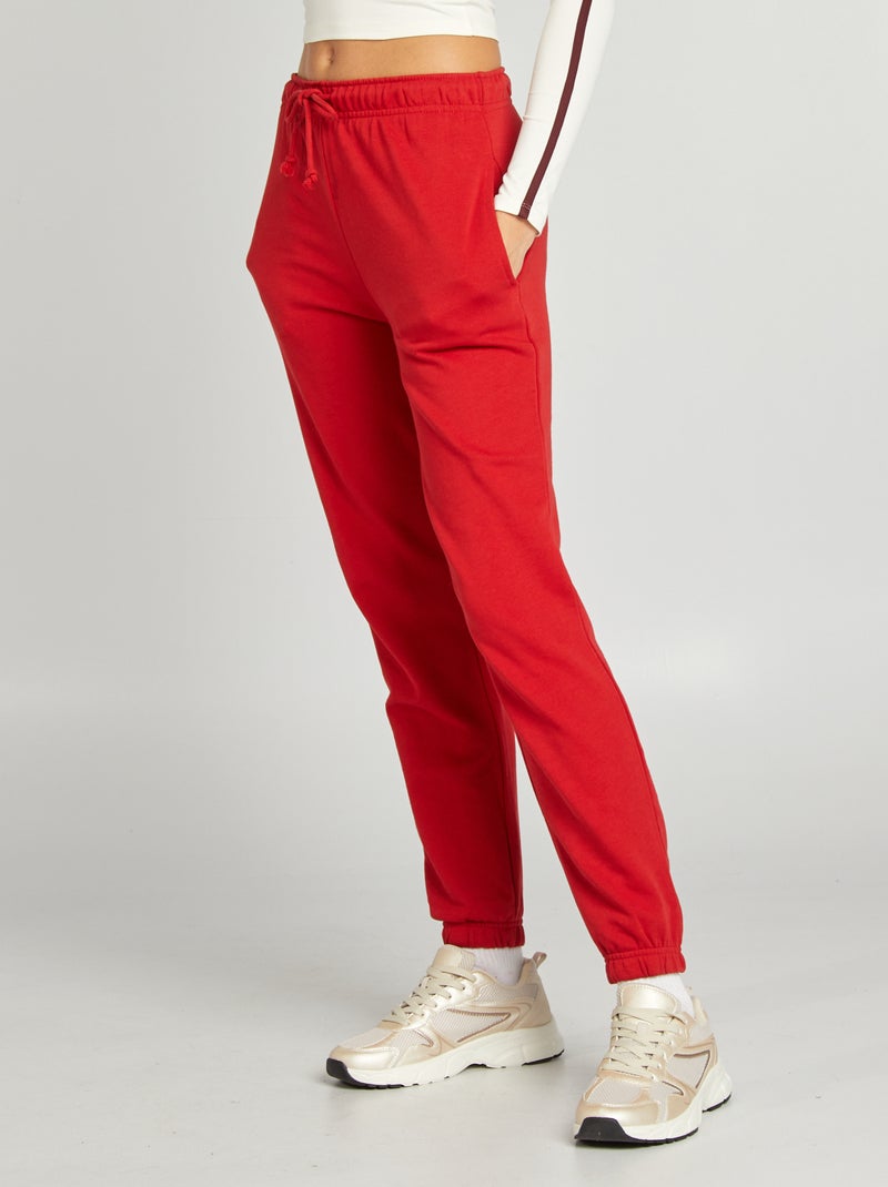 Pantalón de jogging liso fino ROJO - Kiabi
