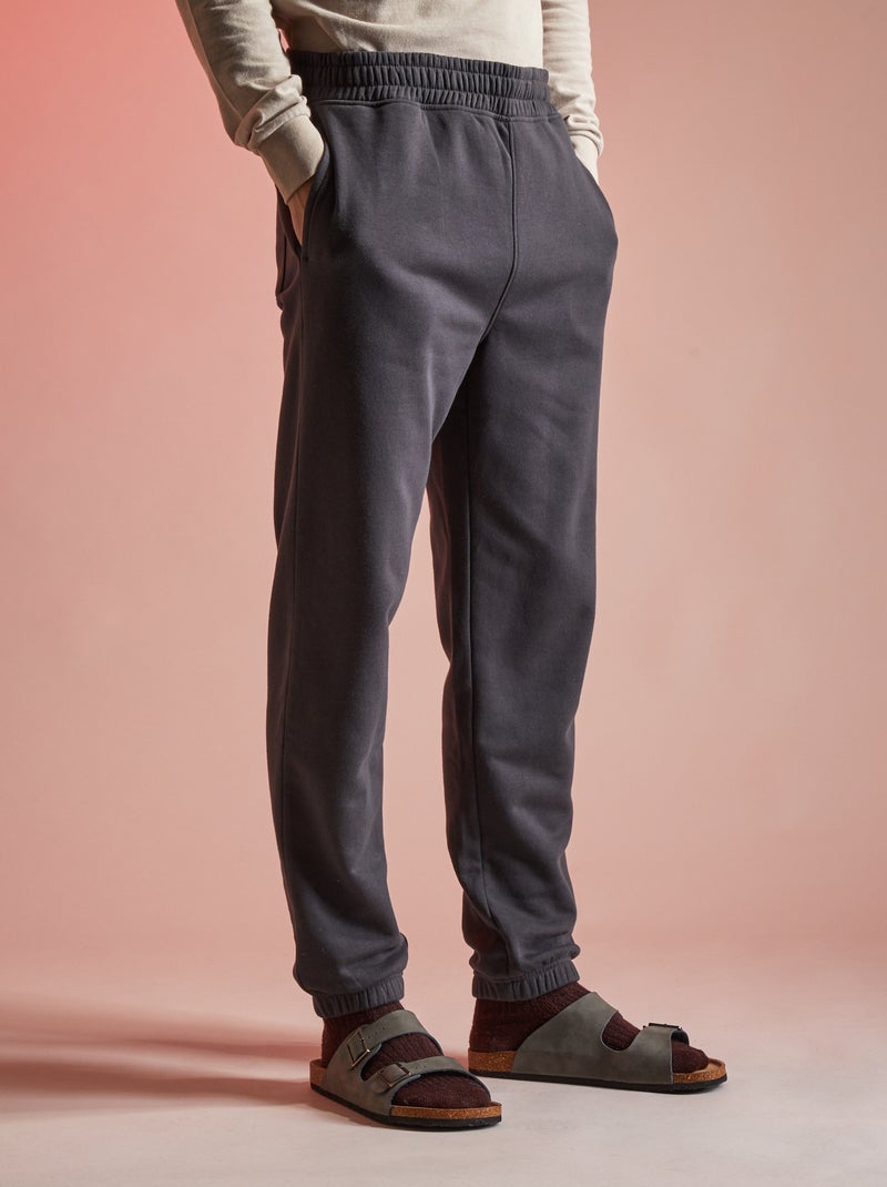 Pantalón de jogging liso gris oscuro - Kiabi