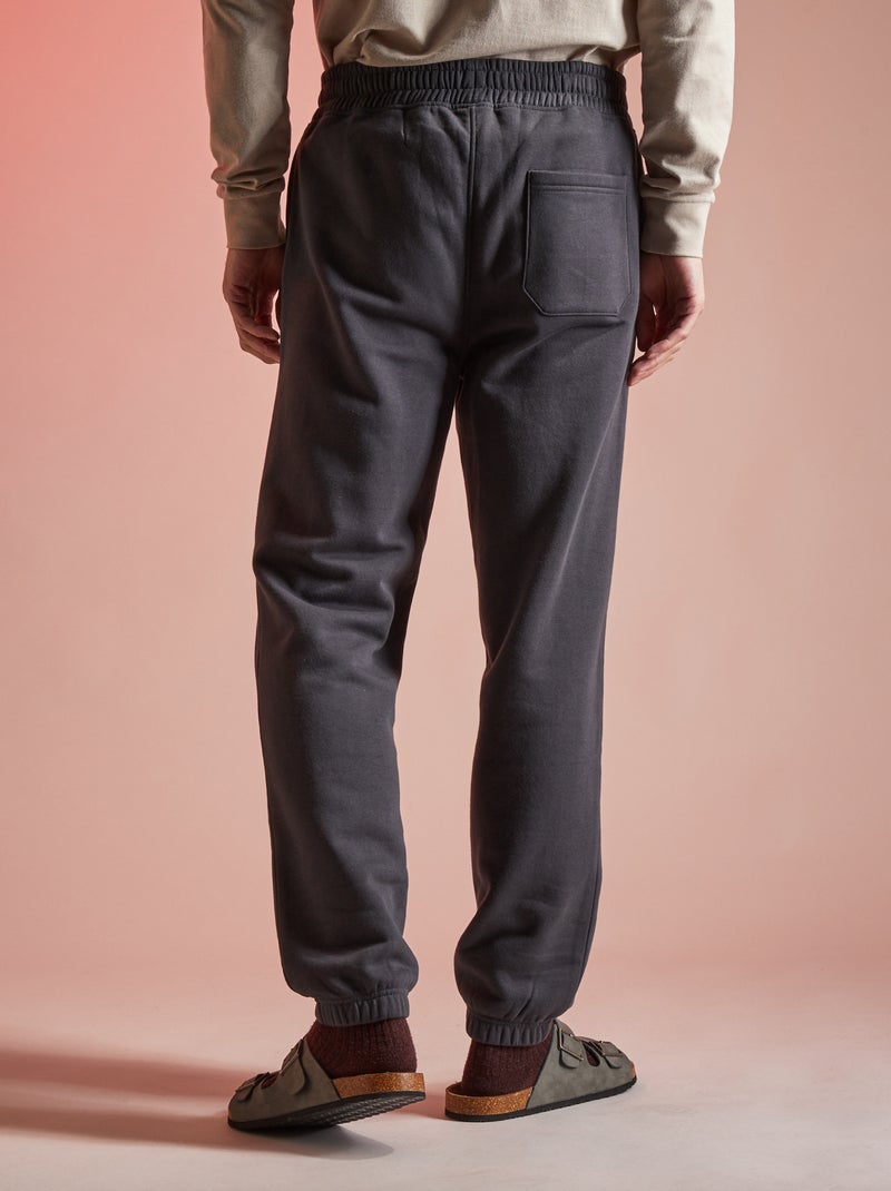 Pantalón de jogging liso gris oscuro - Kiabi