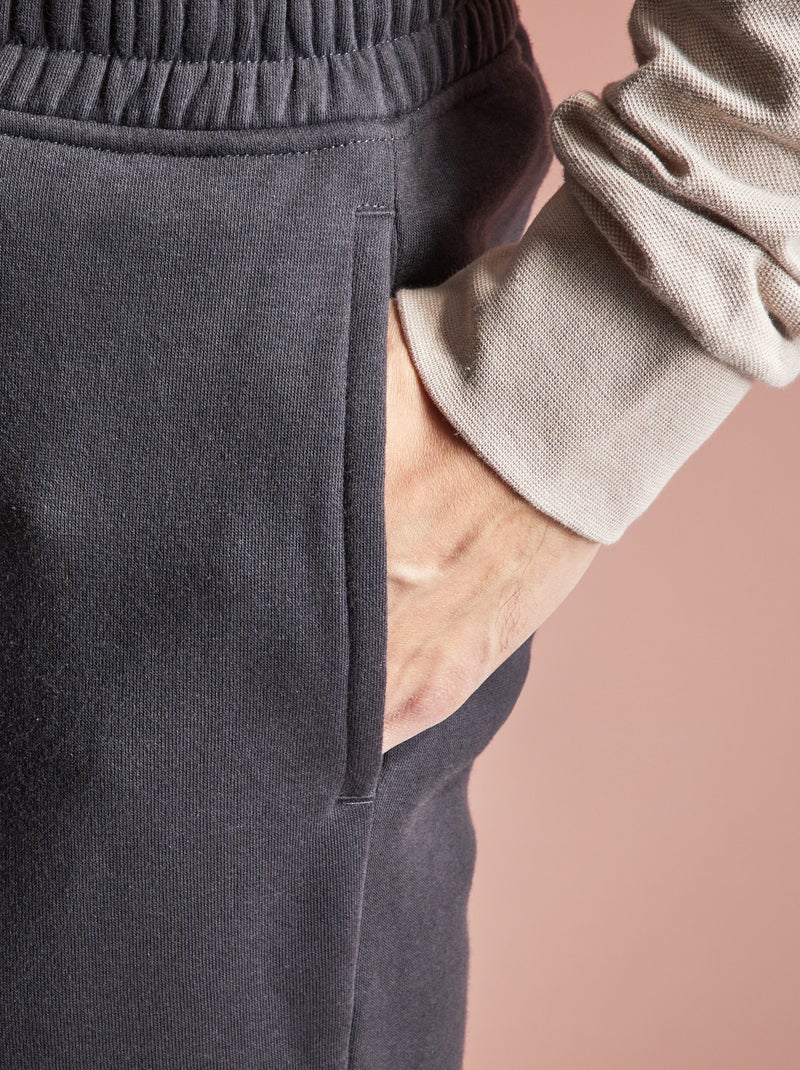Pantalón de jogging liso gris oscuro - Kiabi