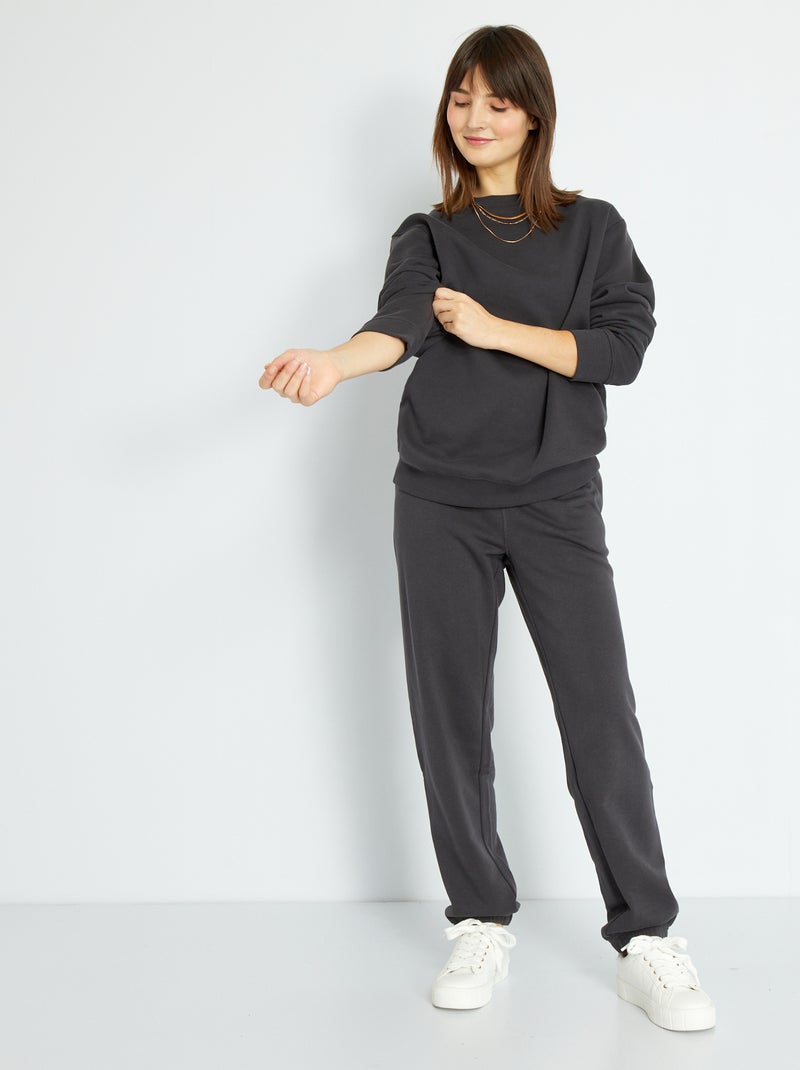 Pantalón de jogging liso gris oscuro - Kiabi
