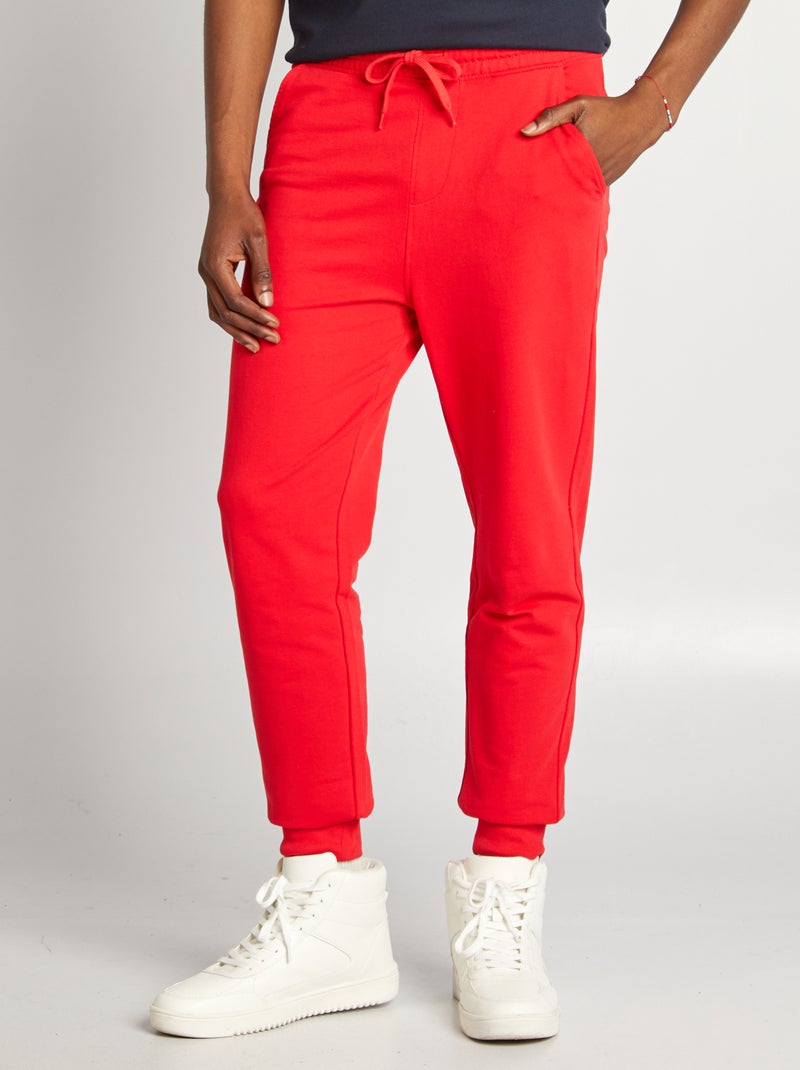 Pantalón de jogging liso ROJO - Kiabi