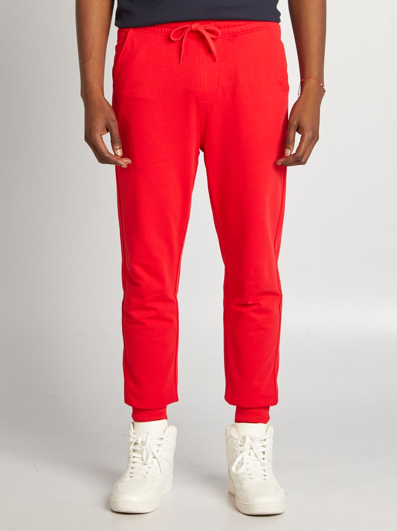 Pantalón de jogging liso ROJO - Kiabi
