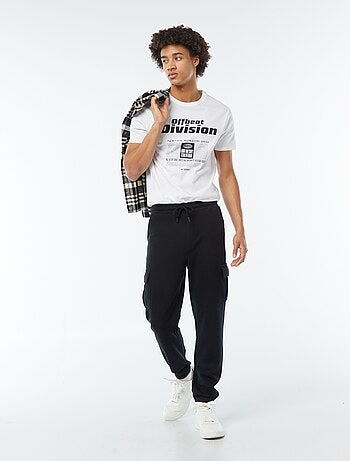 Pantalón de jogging multibolsillos en felpa ligera