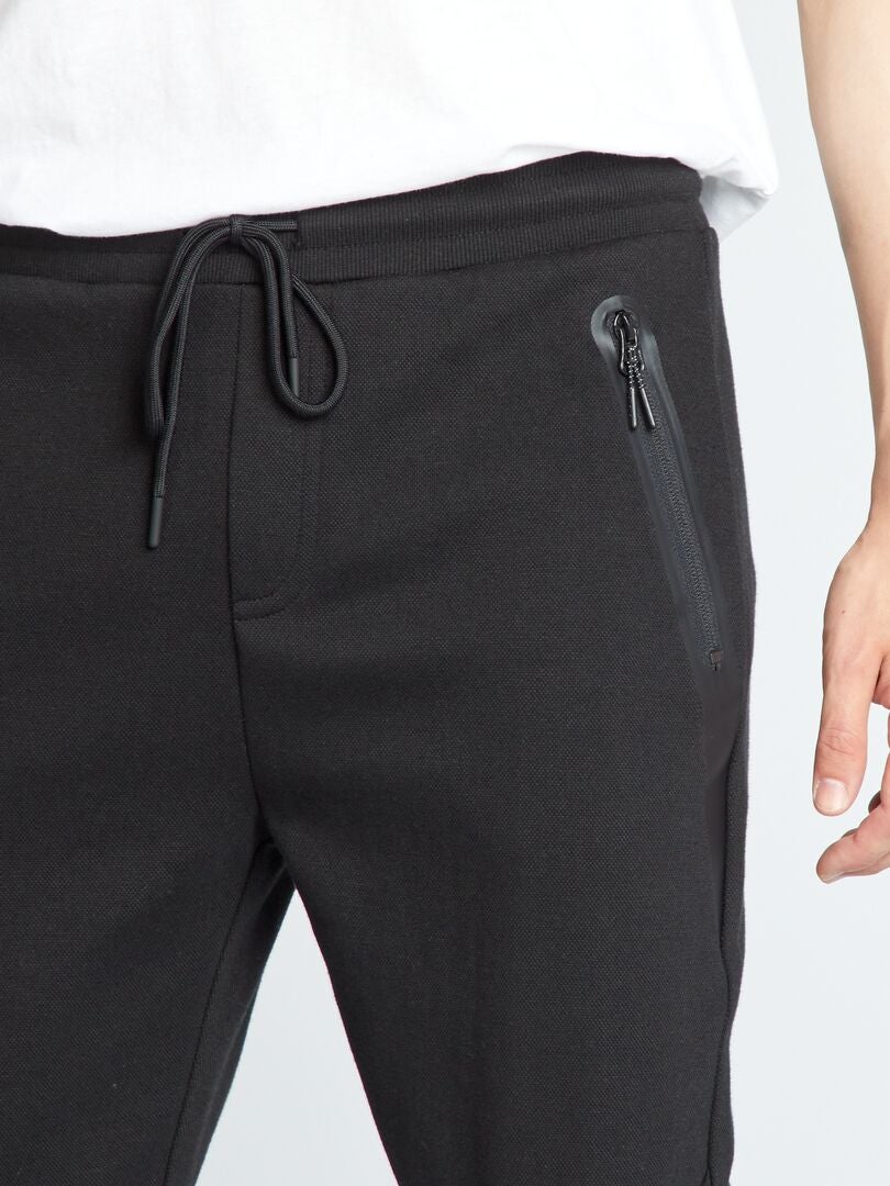 Pantalón de jogging de algodón liso - Negro - Kiabi - 5.00€