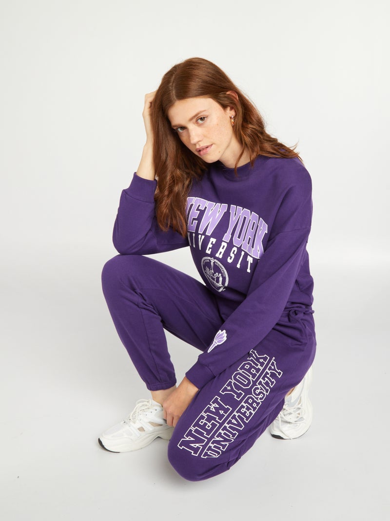Pantalón de jogging 'New York University' PURPURA - Kiabi