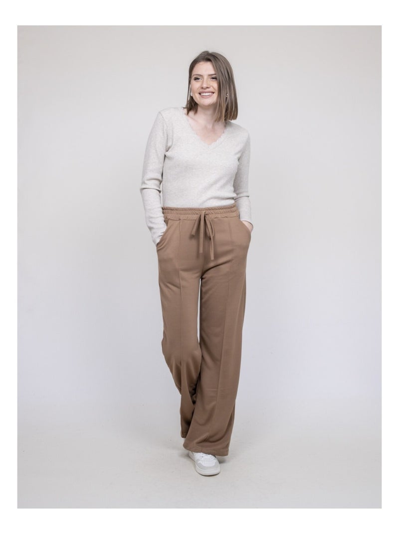 Pantalón de jogging recto ENAELLE Marrón caramelo - Kiabi