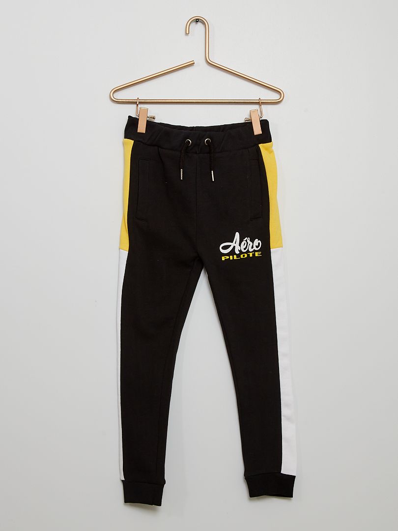 Pantalón de jogging tricolor negro - Kiabi