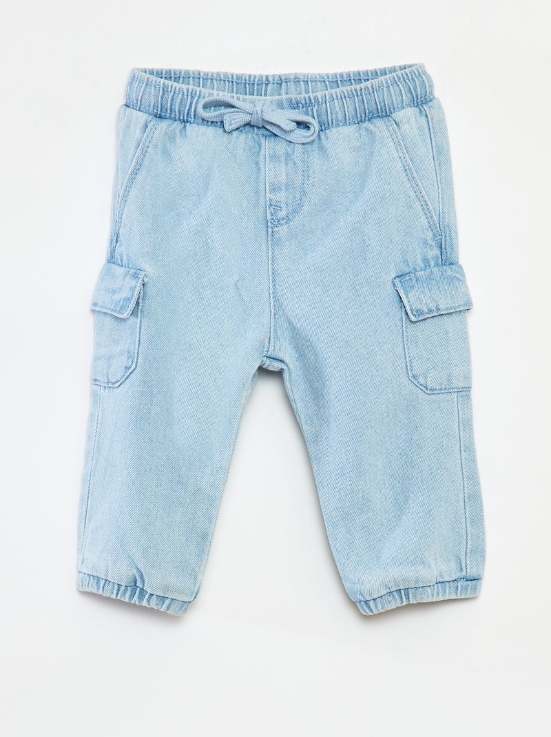 Pantalón de jogging vaquero con bolsillos Azul - Kiabi
