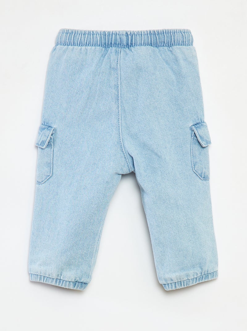 Pantalón de jogging vaquero con bolsillos Azul - Kiabi