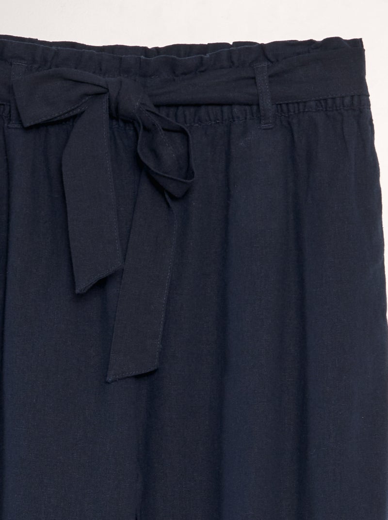 Pantalón de lino ancho 'JDY' AZUL - Kiabi