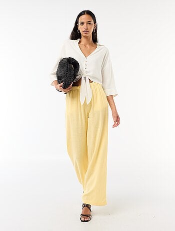 Pantalón de lino con 2 bolsillos