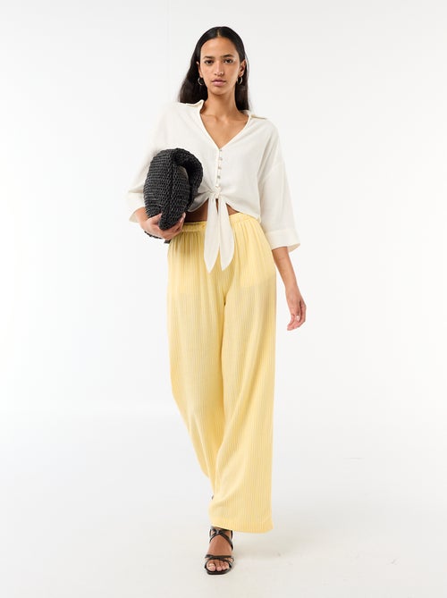 Pantalón de lino con 2 bolsillos - Kiabi